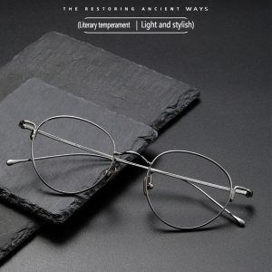 Opulent  Pure Titanium Retro Oval Glasse Frame