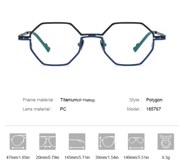 Dacio Titanium Polygon Eyeglasses - Image 6
