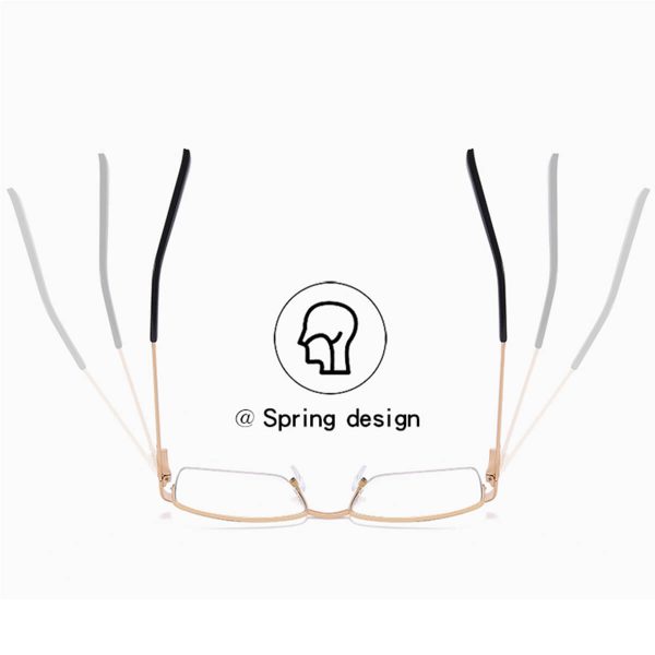 Zachary Alloy Semi Rim Rectangle  Eyeglasses - Image 7