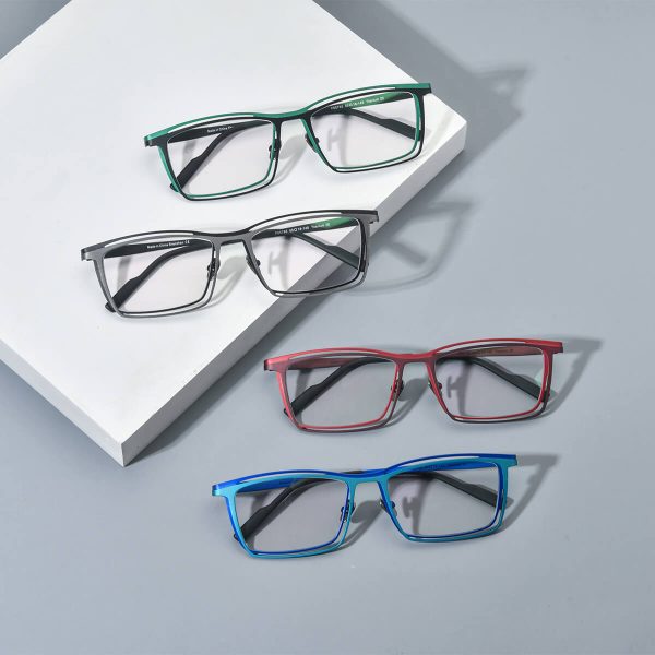 Hayden Titanium Rectangle Eyeglasses - Image 2