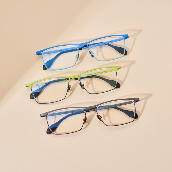 Lamar Pure Titanium Rectangle Eyeglasses - Image 2
