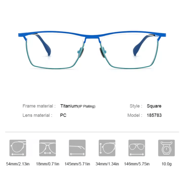 Lamar Pure Titanium Rectangle Eyeglasses - Image 6