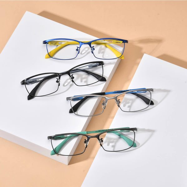 Loren Pure Titanium Rectangle Eyeglasses - Image 2