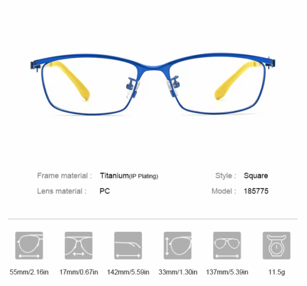 Loren Pure Titanium Rectangle Eyeglasses - Image 6
