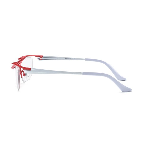 Zelig Titanium Semi Rim Rectangle Eyeglasses - Image 4