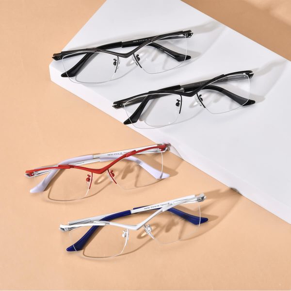 Zelig Titanium Semi Rim Rectangle Eyeglasses - Image 2
