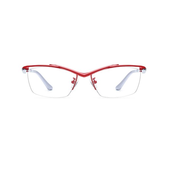 Zelig Titanium Semi Rim Rectangle Eyeglasses - Image 3