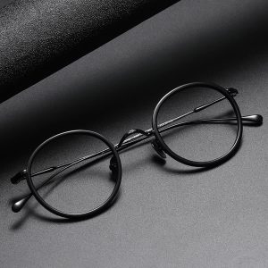 OptiClear Retro Round Pure Titanium Glasses Frames
