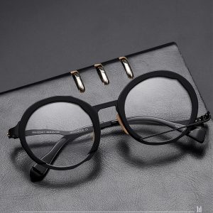 Pristine Acetate Alloy Round Designer Glasses Frames